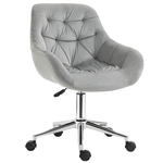 Vinsetto-Sedia-da-Ufficio-Ergonomica-Girevole-con-Altezza-Regolabile-e-Ruote-Rivestimento-in-Velluto---Grigio