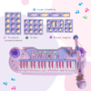 HOMCOM-Pianola-per-Bambini-a-37-tasti-con-Sgabello-e-Microfono-12-Strumenti-e-22-Musiche-Registrazione-MP3-e-Karaoke-Rosa