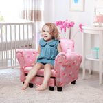 HOMCOM-Poltroncina-per-Bambini-con-Poggiapiedi-Estraibile-Struttura-in-Legno-con-Imbottitura-57x42x45cm-Rosa-e-Bianco