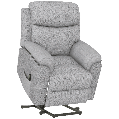 HOMCOM Poltrona Alzapersona Reclinabile con Poggiapiedi, in Poliestere effetto Lino, 83x89x102 cm, Grigio
