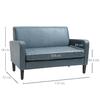 HOMCOM-Divano-2-Posti-con-Struttura-in-Legno-e-Rivestimento-in-Tessuto-Grigio-Azzurro