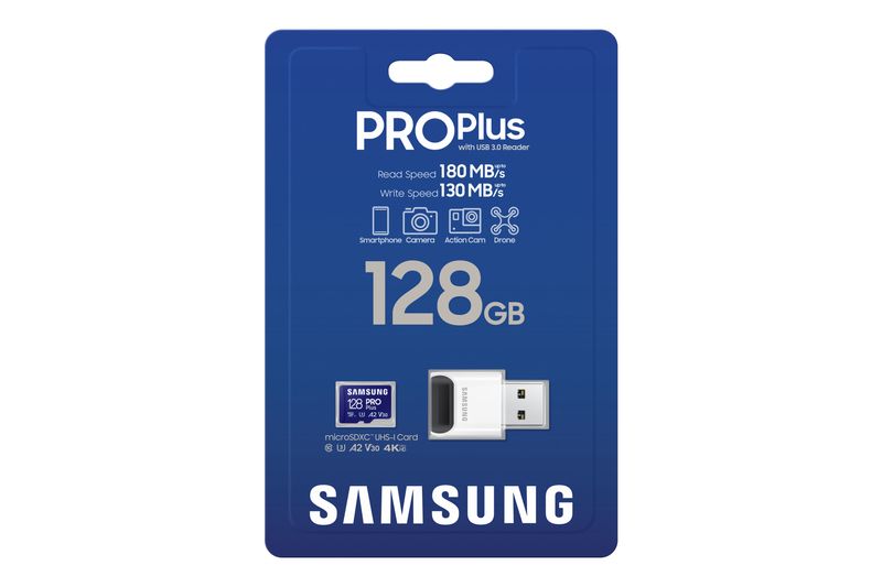 Samsung-PRO-Plus-microSD-Memory-Card-128GB--2023--USB-Card-Reader-incluso