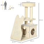 PawHut-Albero-Tiragraffi-per-Gatti-con-Tappetino-e-Pali-in-Sisal-Casetta-Sfoderabile-e-Lettino-60x30x83cm-Beige