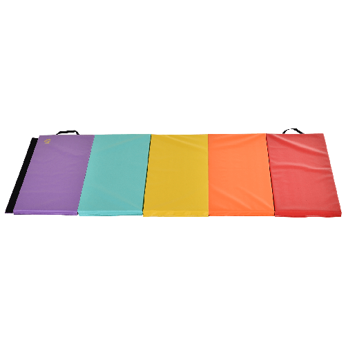 HOMCOM-Tappetino-Fitness-Yoga-per-Palestra-e-Casa-con-5-Pannelli-Colorati-e-Pieghevoli-Imbottitura-in-EPE-195x76x3-cm