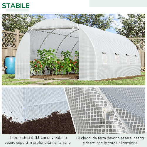 Outsunny-Serra-da-Giardino-a-Tunnel-Per-Piante-Struttura-in-Metallo-e-Copertura-in-PE-6x3x2m-Bianco