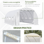 Outsunny-Serra-da-Giardino-a-Tunnel-Per-Piante-Struttura-in-Metallo-e-Copertura-in-PE-6x3x2m-Bianco