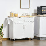 HOMCOM-Carrello-da-Cucina-Multiuso-in-Legno-con-2-Cassetti-104x46x91cm---Bianco