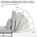 HOMCOM-Poltrona-Letto-Singolo-con-Schienale-Reclinabile-5-Livelli-e-Cuscino-Extra-73x60x81cm-Grigio