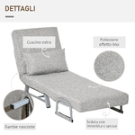 HOMCOM-Poltrona-Letto-Singolo-con-Schienale-Reclinabile-5-Livelli-e-Cuscino-Extra-73x60x81cm-Grigio