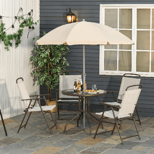 Outsunny-6-pz-Set-Mobili-da-Giardino-in-Tubi-d-Acciaio---Tavolo-da-Giardino-con-Sedie-e-Ombrellone-Crema