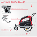 HOMCOM-Rimorchio-Bici-Rimorchio-Bambini-Bicicletta-Bimbi-Gancio-Acciaio-Sicuro