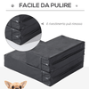 PawHut-Scaletta-per-Cani-Materassino-2-in-1-in-PU-e-Gommapiuma-45x39x20cm-Nero