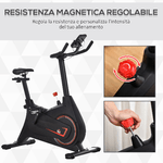 HOMCOM-Cyclette-Magnetica-Professionale-da-Camera-in-Acciaio-e-ABS-con-Sellino-Regolabile-100x50x116-126cm---Nero