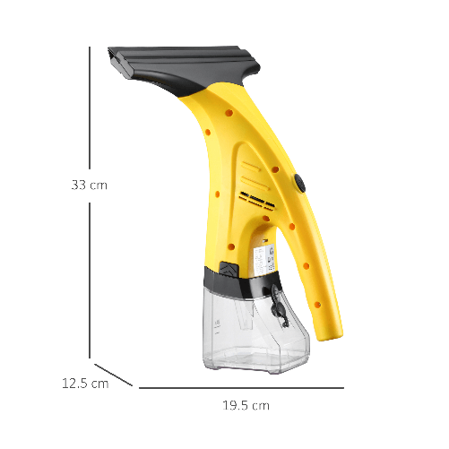 HOMCOM-Lavavetri-Elettrico-Aspiragocce-con-Batteria-Ricaricabile-Pulitore-Vetri-Senza-Fili---Giallo