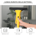 HOMCOM-Lavavetri-Elettrico-Aspiragocce-con-Batteria-Ricaricabile-Pulitore-Vetri-Senza-Fili---Giallo