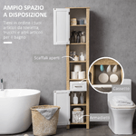 kleankin-Mobile-Bagno-Alto-in-Truciolato-con-un-Cassetto-2-Armadietti-e-2-Ripiani-Aperti-Regolabili-37x30x184-cm