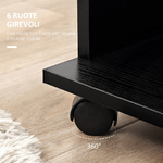 HOMCOM-Armadio-Guardaroba-a-5-Ripiani-con-Ruote-e-Barre-Appendiabiti-in-Legno-e-Alluminio-Nero-120x40x128cm