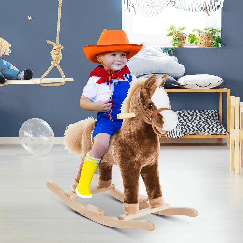 HOMCOM-Cavallo-a-Dondolo-in-Legno-Giocattolo-Cavalcabile-Bambini-Peluche-74-×-33-×-62cm