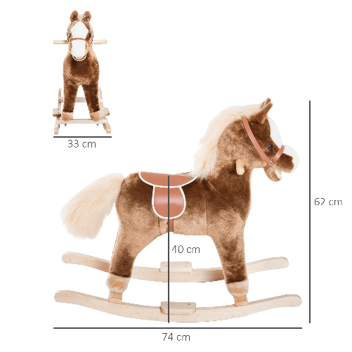 HOMCOM-Cavallo-a-Dondolo-in-Legno-Giocattolo-Cavalcabile-Bambini-Peluche-74-×-33-×-62cm