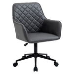 Vinsetto Sedia da Ufficio Ergonomica Poltroncia Girevole in Similpelle con Braccioli e Ruote, Altezza Regolabile, Grigio