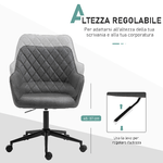 Vinsetto-Sedia-da-Ufficio-Ergonomica-Poltroncia-Girevole-in-Similpelle-con-Braccioli-e-Ruote-Altezza-Regolabile-Grigio