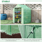 Outsunny-Serra-da-Giardino-con-Scaffali-Copertura-in-PE-e-Porta-Avvolgibile-143x138x190-cm-Verde