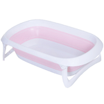 HOMCOM-Vaschetta-Bagnetto-per-Neonati-Antiscivolo-Pieghevole-con-Scarico-dell-Acqua-Rosa