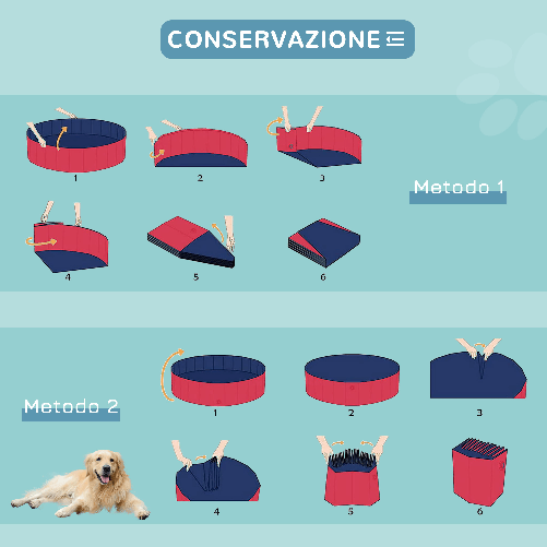 PawHut-Piscina-Vasca-da-Bagno-Portatile-Pieghevole-per-Cani-Animali-Domestici-in-PVC-Φ140-x-30cm-Rosso