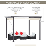 Outsunny-Gazebo-Pergola-da-Giardino-3x3m-con-Tenda-Retrattile-in-Alluminio-e-Poliestere-Bianco-Crema