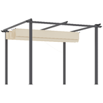 Outsunny-Gazebo-Pergola-da-Giardino-3x3m-con-Tenda-Retrattile-in-Alluminio-e-Poliestere-Bianco-Crema