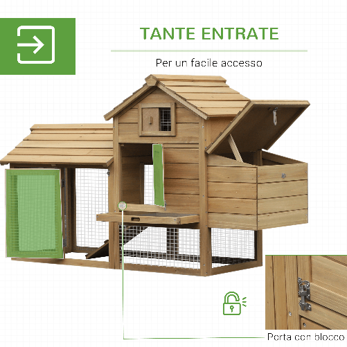 PawHut-Pollaio-Prefabbricato-in-Legno-per-2-Galline-per-Giardino