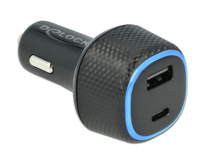 Delock-Caricabatterie-per-auto-USB-Type-C-PD-3.0-e-USB-Type-A-con-63-W