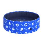 PawHut Piscina Rigida per Cani Taglia Piccola 35kg in Plastica Dura e Antiscivolo per Giardino o Interni, Blu Φ100x30cm