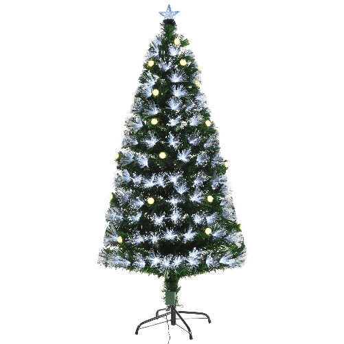 HOMCOM-Albero-di-Natale-Artificiale-150cm-con-180-Rami-Albero-di-Natale-con-Luci-a-LED-e-Fibre-Ottiche-Base-Pieghevole-Rimovibile