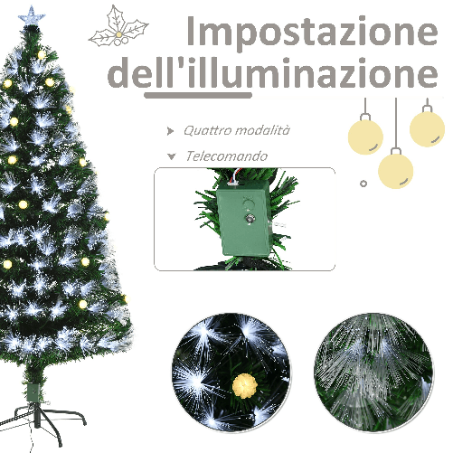 HOMCOM-Albero-di-Natale-Artificiale-150cm-con-180-Rami-Albero-di-Natale-con-Luci-a-LED-e-Fibre-Ottiche-Base-Pieghevole-Rimovibile