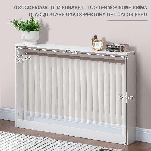 HOMCOM-Copritermosifone-a-Doghe-Moderno-ed-Elegante-per-la-Casa-in-MDF-e-Acciaio-120x18x84cm-Bianco