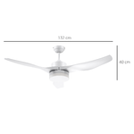 HOMCOM-Ventilatore-da-Soffitto-con-Luce-LED-a-3-Modalita-con-Telecomando-6-Velocita-Φ132x40cm