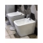 Coppia di sanitari wc e bidet a terra ceramica SICENA SQUARED