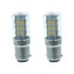 2 Pezzi Lampada Led Barca BA15D Bianco Caldo 12V 24V 4W