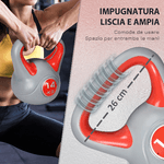 SPORTNOW-Kettlebell-14kg-in-PU-e-Sabbia-con-Base-Piatta-e-Impugnatura-per-Stacchi-Squat-e-Sollevamenti-26x18x32-cm-Rosso