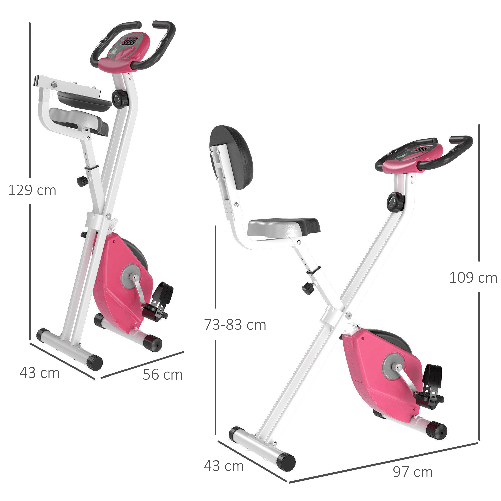 Soozier-Cyclette-da-Camera-Pieghevole-5-Posizioni-e-8-Livelli-di-Resistenza-43x97x109cm