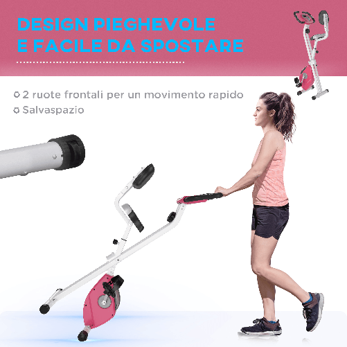 Soozier-Cyclette-da-Camera-Pieghevole-5-Posizioni-e-8-Livelli-di-Resistenza-43x97x109cm