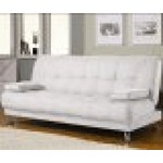 Divano letto tre posti, reclinabile, ecopelle bianco Sicorage 187cm Crucy