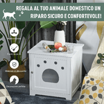 PawHut-Cuccia-per-Gatti-e-Piccoli-Cani-Mobile-per-Lettiera-in-Legno-Bianco