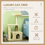 PawHut-Albero-per-Gatti-con-Paletto-Casetta-per-Gatti-Tiragraffi-e-Posatoio-60x40x108-cm-Beige