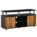 HOMCOM-Mobile-TV-Moderno-con-2-Ripiani-Fori-Passacavi-e-2-Armadietti-in-MDF-105x40x55cm---Nero-Marrone