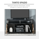 HOMCOM-Mobile-TV-Moderno-con-2-Ripiani-Fori-Passacavi-e-2-Armadietti-in-MDF-105x40x55cm---Nero-Marrone