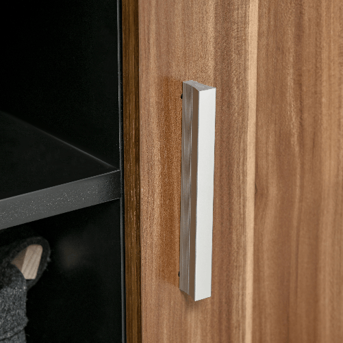 HOMCOM-Mobile-TV-Moderno-con-2-Ripiani-Fori-Passacavi-e-2-Armadietti-in-MDF-105x40x55cm---Nero-Marrone