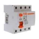 RCCB Interruttore Differenziale Puro Tipo A 3P+N 4M 6000A 30mA 63A AC 400V IP20 IEC61008-1