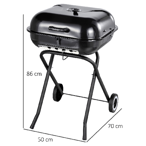 Outsunny-Barbecue-in-Acciaio-con-Coperchio-e-Ruote-Nero-57x70x86cm